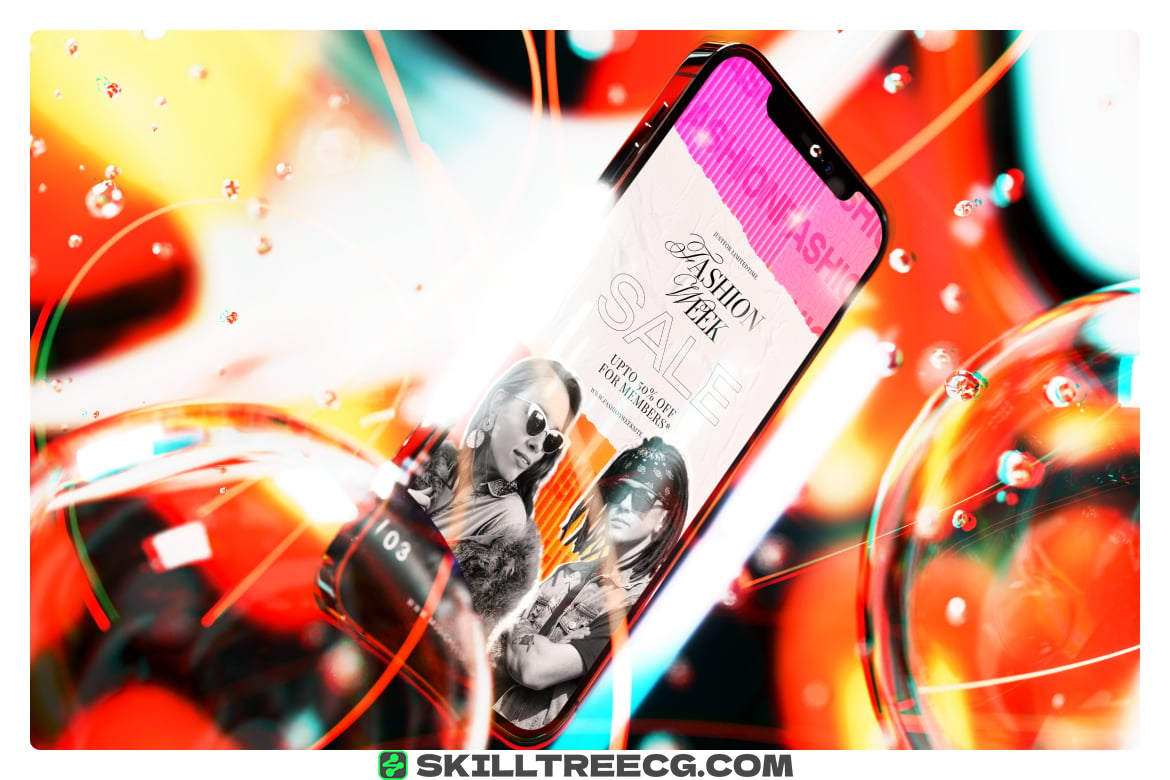 图片[4]-Glass Cyberpunk Smartphone Mockup（580586）-技能树